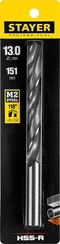 STAYER HSS-R, 13.0 х 151 мм, быстрорежущая сталь P6M5, сверло по металлу, Professional (29602-13)