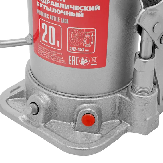Домкрат гидравлический бутылочный, 20 т, высота подъема 242-452 мм Matrix