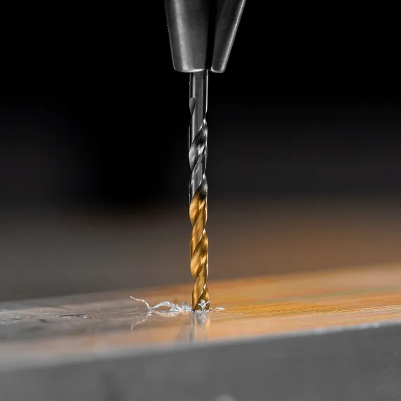 Сверло спиральное по металлу 2,5 x 57 мм, Р6М5, Golden Tip , 2шт. Denzel