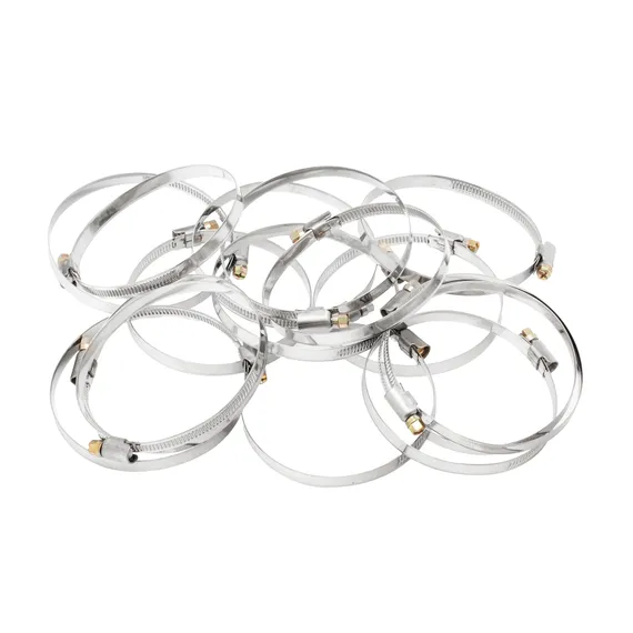 Хомуты нержавеющая сталь, Стандартное болтовое крепление 80-100 мм, 25 штук в упаковке, ширина 9 мм Сибртех