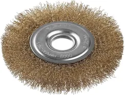 ЗУБР 125 мм, витая стальная латунированная проволока 0.3 мм, щетка дисковая для УШМ, Профессионал (35187-125)