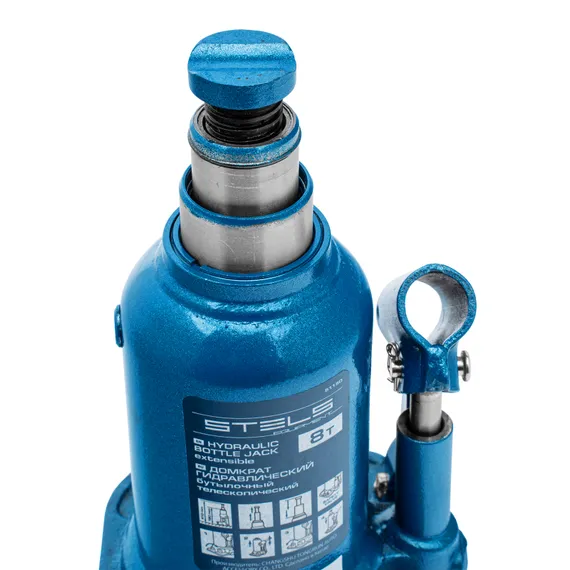 Домкрат гидравлический бутылочный телескопический, 8 т, подъем 180-410 мм Stels