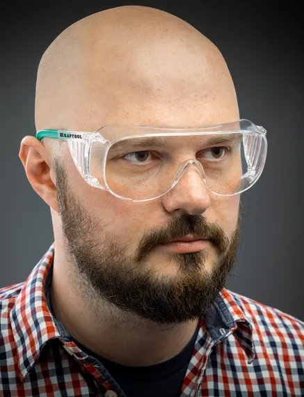 KRAFTOOL ULTRA, открытого типа, прозрачные, стекло увеличенного размера устойчивое к царапинам и запотеванию, защитные очки (110461)