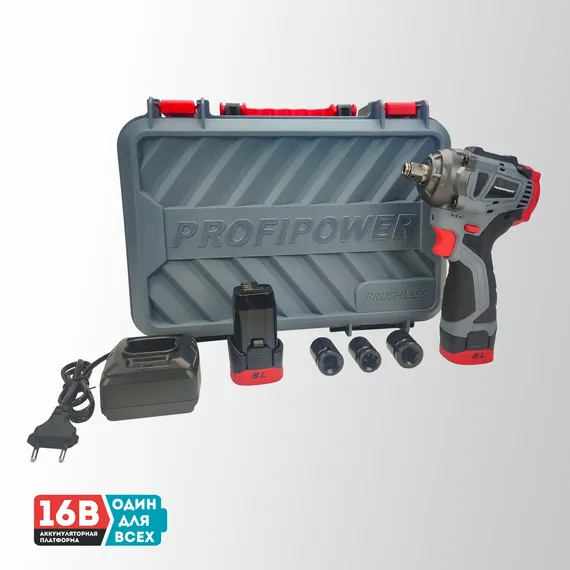 Аккумуляторный бесщеточный ударный гайковерт PROFIPOWER BL-163 E0212
