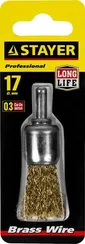 STAYER 17 мм, витая стальная латунированная проволока 0.3 мм, щетка кистевая для дрели (35113-17)