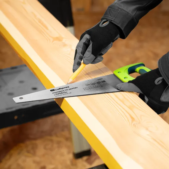 Ножовка по дереву"Зубец" для точных пильных работ, 350 мм, каленый зуб 2D, 14 TPI, двухкомпонентная рукоятка Сибртех