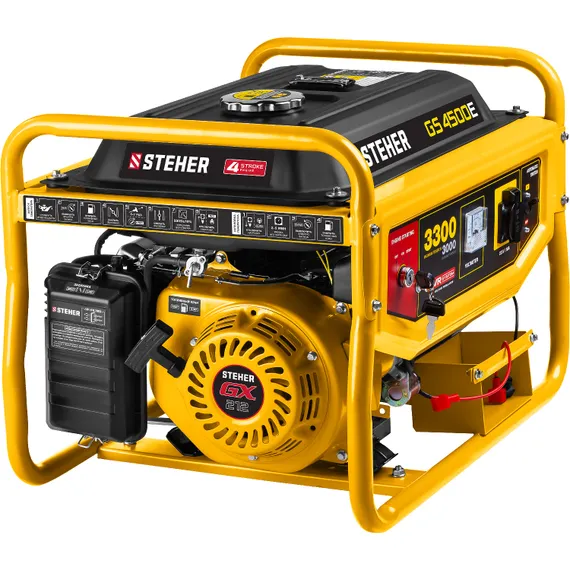 Бензиновый генератор с электростартером STEHER 3300 Вт (GS-4500E)