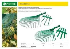 РОСТОК PB-22W, 375 х 430 мм, металлические, проволочные, без черенка, веерные грабли (39620)