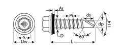 ЗУБР СКМ 6005, 19 х 5.5 мм, зелёный насыщ., 2500 шт (10,77 кг.), кровельный саморез, Профессионал (4-300310-55-019-6005)