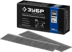 ЗУБР гвозди тип 300 (47/J/F), 35 мм, калибр 18GA. 5000 шт. Профессионал (31830-35)