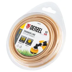 Леска для триммера армированная алюминием круглая, 2,0мм х 15м, блистер ALUFLEX Denzel