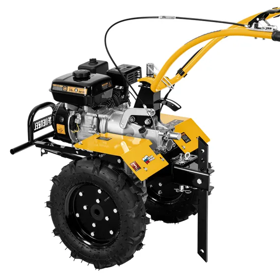 Мотоблок DPT-370X, 7 л.с, дисковое сцепление, ширина 90 см, глубина 35 см, фрез 3 х 4, ВОМ, передачи 3В/1Н Denzel