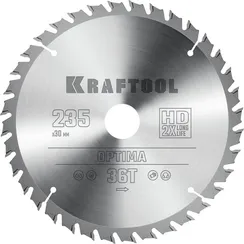 KRAFTOOL Optima, 235 х 30 мм, 36Т, пильный диск по дереву (36951-235-30)