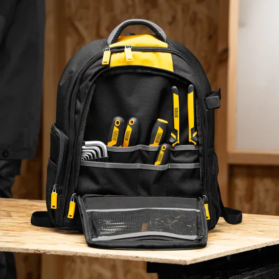 Рюкзак для инструмента, 365х190х430 мм, 3 отделения, 26 карманов Denzel