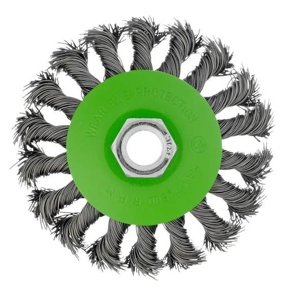 Щетка для УШМ, 100 мм, М14, "тарелка", крученая металлическая проволока Сибртех