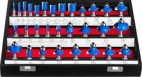 ЗУБР 30 шт, набор профильных фрез по дереву, Профессионал (28796-H30)