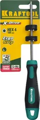KRAFTOOL Х-Drive, Hex4 x 100, отвертка (250075-4-100)