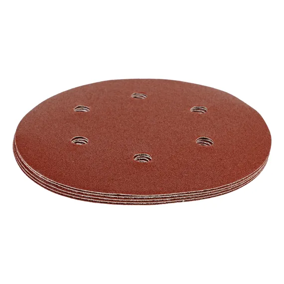 Круг абразивный на ворсовой подложке под "липучку", перфорированный, P 220, 150 мм, 5 шт Matrix