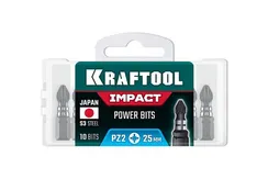 KRAFTOOL Impact PZ 2, 25 мм, 10 шт, ударные биты (26193-2-25-S10)