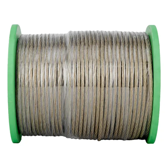 Трос металлополимерный прозрачный ПР-6.0, толщина 6.0 мм, катушка 150 метров Сибртех