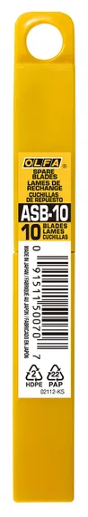 OLFA 9 мм, 10 шт, в пластиковом кейсе, сегментированные лезвия (OL-ASB-10)