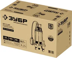 ЗУБР 1500 Вт, дренажный насос с большим напором для грязной воды, Профессионал (НПГ-Т5-1500)