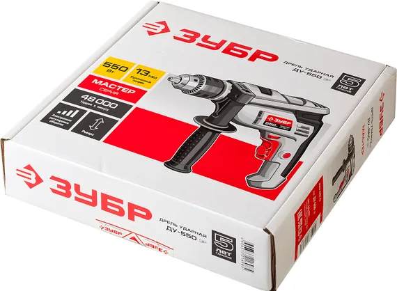 Ударная дрель, ЗУБР 550 Вт, 13 мм, (ДУ-550 ЭР)