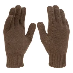 Перчатки трикотажные, акрил, двойные, коричневый, двойная манжета Сибртех