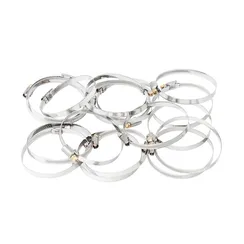 Хомуты нержавеющая сталь, Стандартное болтовое крепление 70-90 мм, 25 штук в упаковке, ширина 9 мм Сибртех