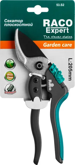 RACO S162, 205 мм, закаленная сталь, с двухкомпонентными рукоятками армированными фиберглассом, плоскостной секатор (4206-53/S162)
