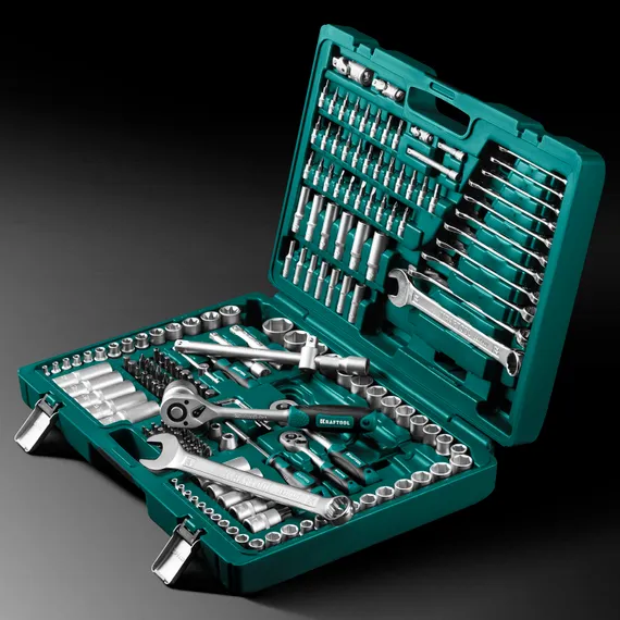 KRAFTOOL X Drive, 216 предм., (1/2″+3/8″+1/4″), универсальный набор инструмента (27888-H216)