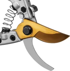 GRINDA G-13, 205 мм, закаленные лезвия, титановое покрытие, алюминиевые рукоятки, плоскостной секатор (423113)