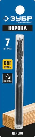 ЗУБР d 7 x 105/60 мм, М-образная заточка, спиральное сверло по дереву, Профессионал (29421-105-07)