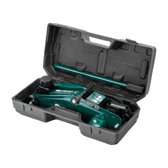 Домкрат гидравлический подкатной, 2 т, 127-330 мм, в пласт. кейсе Сибртех