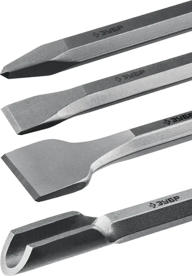 ЗУБР БУРАН, 4 шт, 250 мм, SDS-plus, набор зубил, Профессионал (29360-H4)