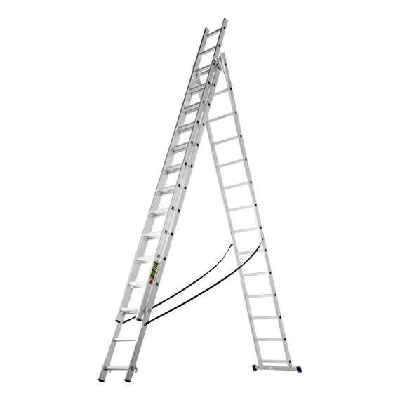 Лестница, 3 х 14 ступеней, алюминиевая, трехсекционная, Сибртех