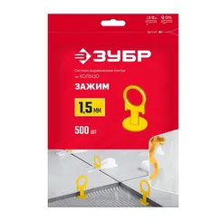 ЗУБР СВП КОЛЬЦО, 1,5 мм, зажим, 500 шт, система выравнивания плитки (33860-500)