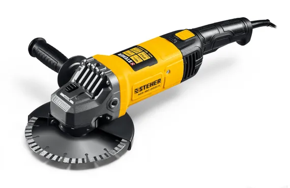УШМ, (болгарка) электрическая, STEHER d 180 мм, 2000 Вт, (AGS-180-2000 S)