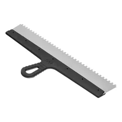 Шпатель из нержавеющей стали, 450 мм, зуб 6 х 6 мм, пластмассовая ручка Сибртех