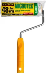 STAYER MICROTEX, 48 х 180 мм, бюгель 8 мм, ворс 9 мм, для агрессивных сред, малярный валик, Professional (0341-18)
