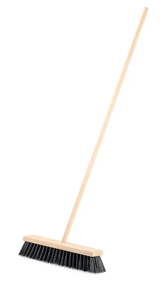 GRINDA EURO буковая колодка 40см, шлифованный черенок из берёзы 120см (d22мм) щетина 70мм, 5-рядная, уличная щётка с черенком (39251-400)