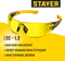 STAYER MX-9, открытого типа, желтые, защитные очки с двухкомпонентными дужками (110491)