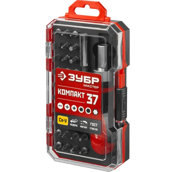 ЗУБР Компакт-37, 37 предм., реверсивная отвертка с насадками (25164-H37)