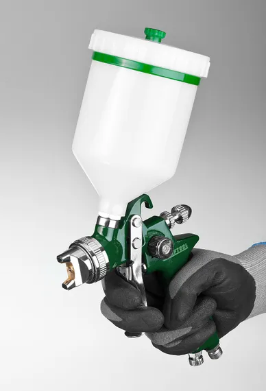 KRAFTOOL AirKraft, HVLP, 1.4 мм, пневматический краскопульт с верхним бачком (06522-1.4)