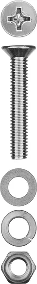 ЗУБР DIN 965, M6 х 40 мм, цинк, 8 шт, винт с гайкой и шайбами (303456-06-040)