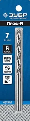 ЗУБР ПРОФ-А, 7.0 х 109 мм, сталь Р6М5, класс А, сверло по металлу, Профессионал (29625-7)