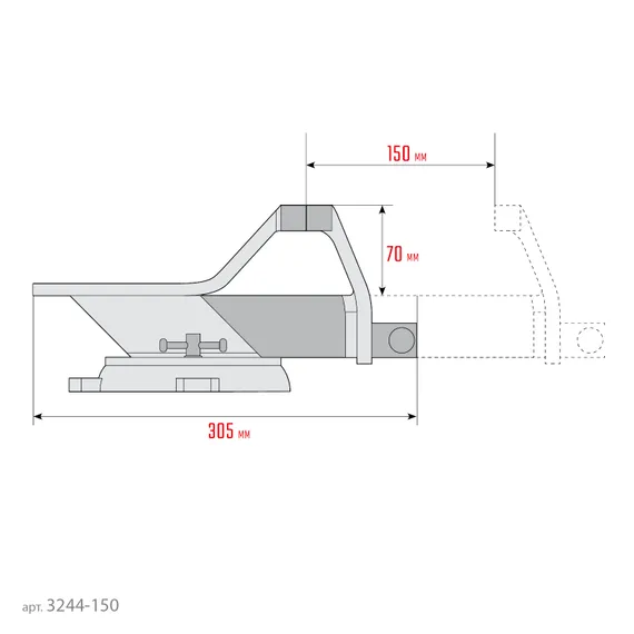 СИБИН 150 мм, Стальные слесарные тиски (3244-150)