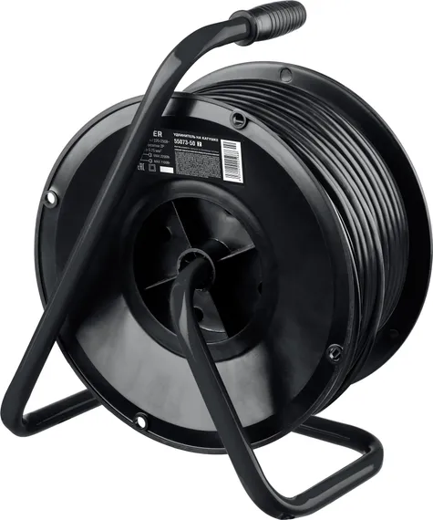 STAYER S-207, ПВС, 2 х 0.75 мм2, 50 м, 2200 Вт, удлинитель на катушке (55073-50)