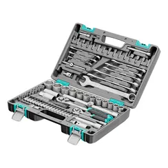 Набор инструментов, 1/2", 1/4", CrV, пластиковый кейс 82 предмета Stels