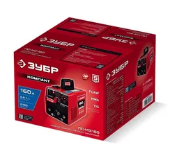 ЗУБР КОМПАКТ, FCAW, MMA, TIG, 160 А, полуавтомат сварочный, без газа, горелка ПС-160 (ПС-М3-160)